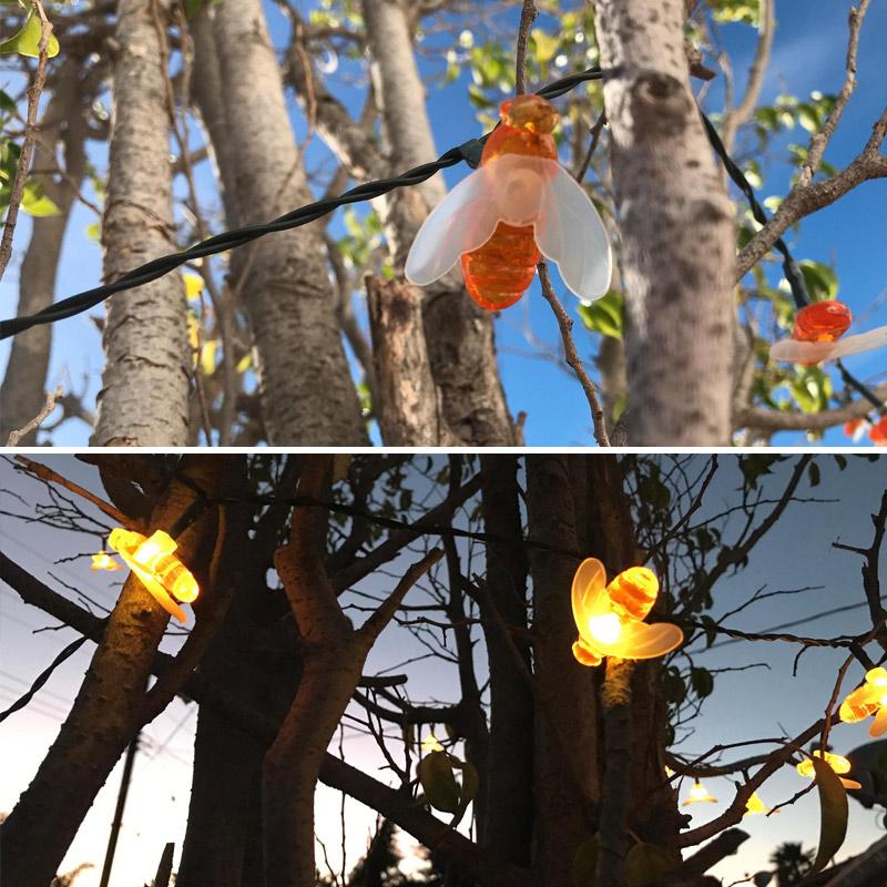 Solar-Powered LED Bee String Lights 6851426287716-1