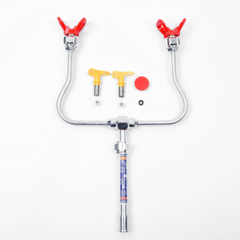 Double Head Painter Spray Gun Adjustable Nozzle Tool For Wall Painting Work 6850474082404-1