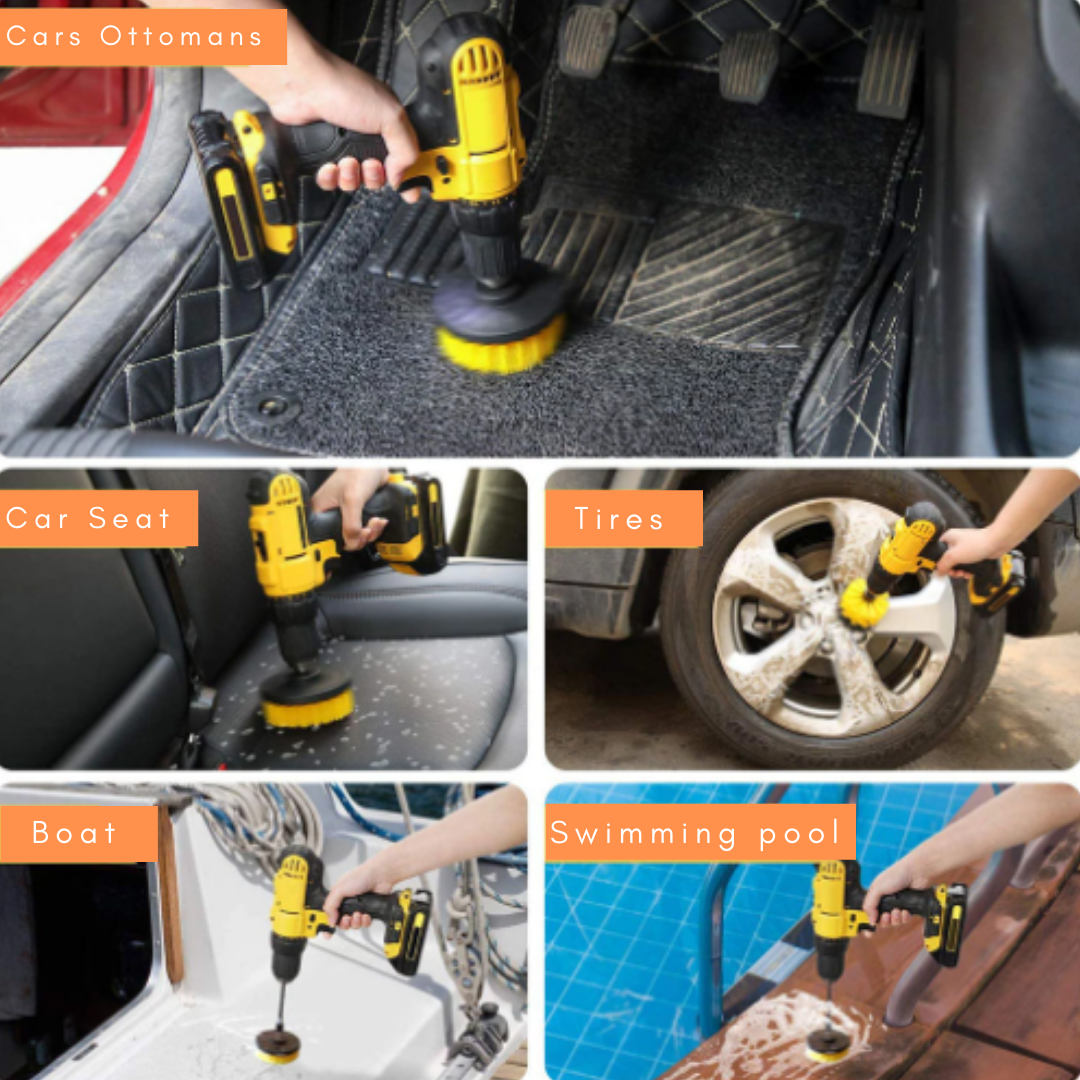 Power Drill Scrubber Brush Kit For Multi-Surface 7931610726683-1