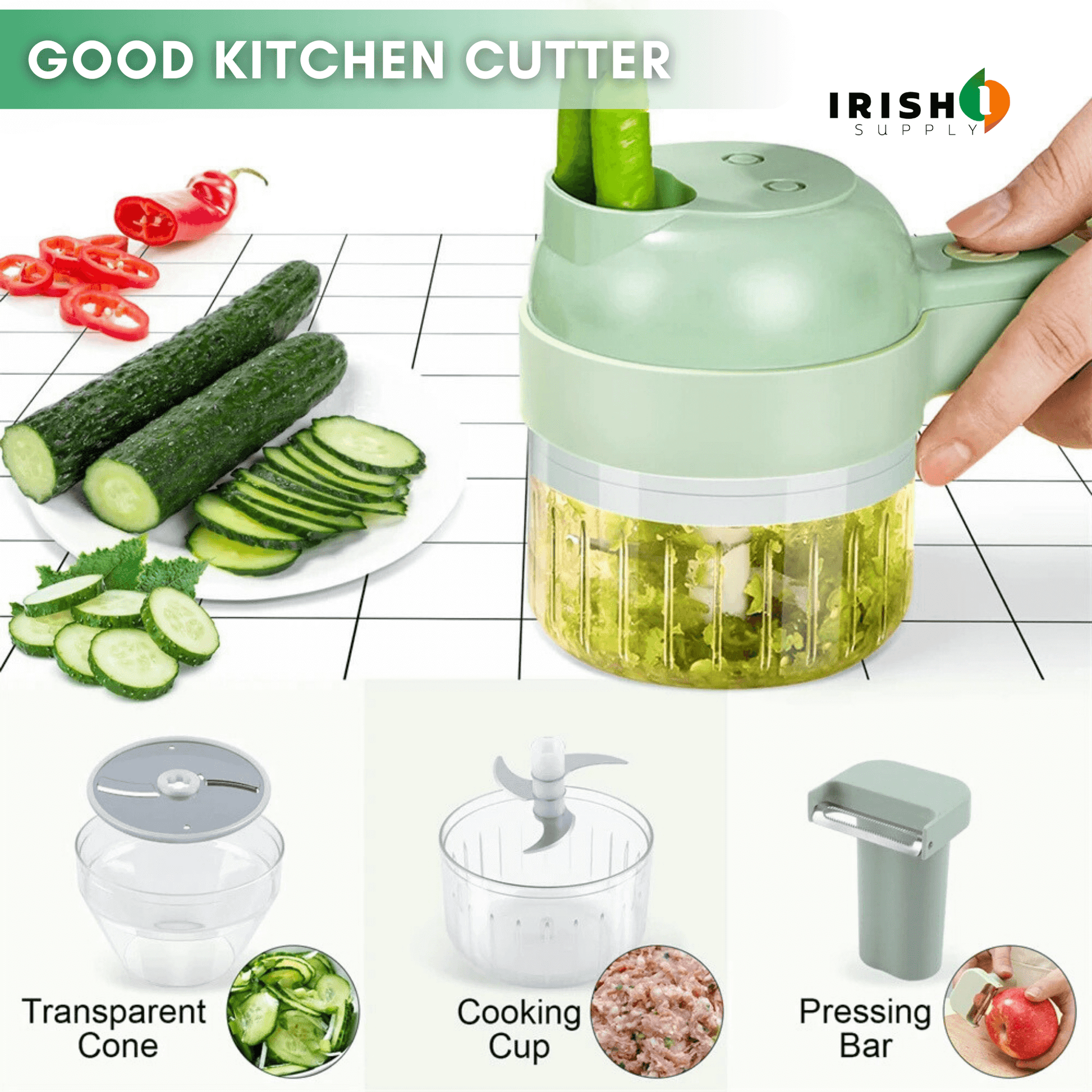 Effortless 4-in-1 Wireless Vegetable Slicer Peeler Chopper 8602952434010-1
