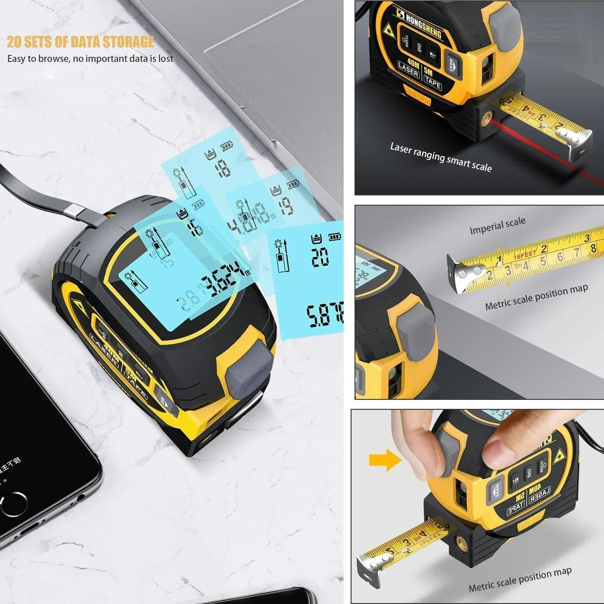 3-In-1 Infrared Laser Tape Measuring 8857072795885-1