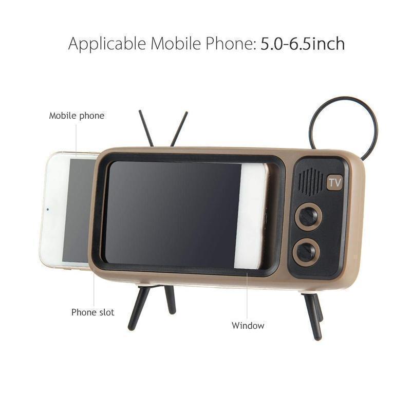 Retro TV Bluetooth Speaker+ Mobile Phone Holder 6851982065764-1