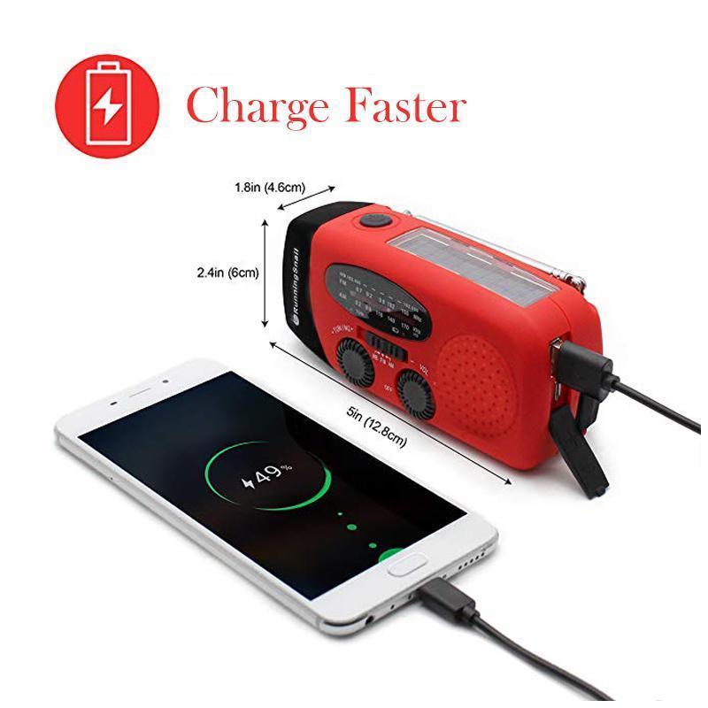 Solar Hand-cranked Radio with LED Flashlight 6851967287396-1