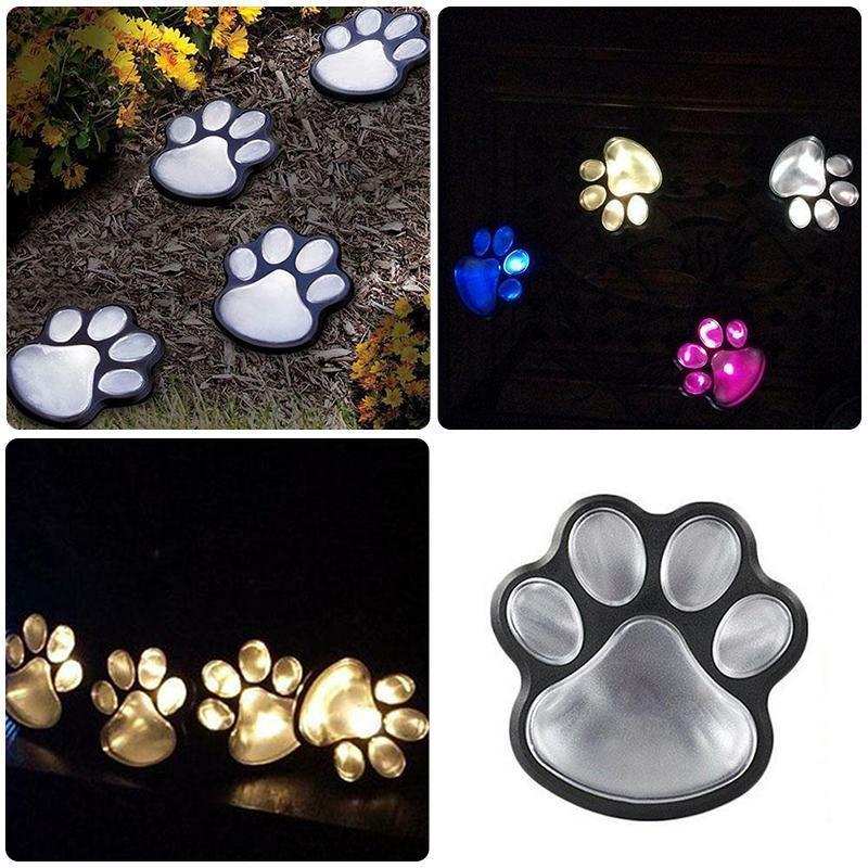 Solar-Powered Paw Print Lights Garden Lantern 6851966632036-1
