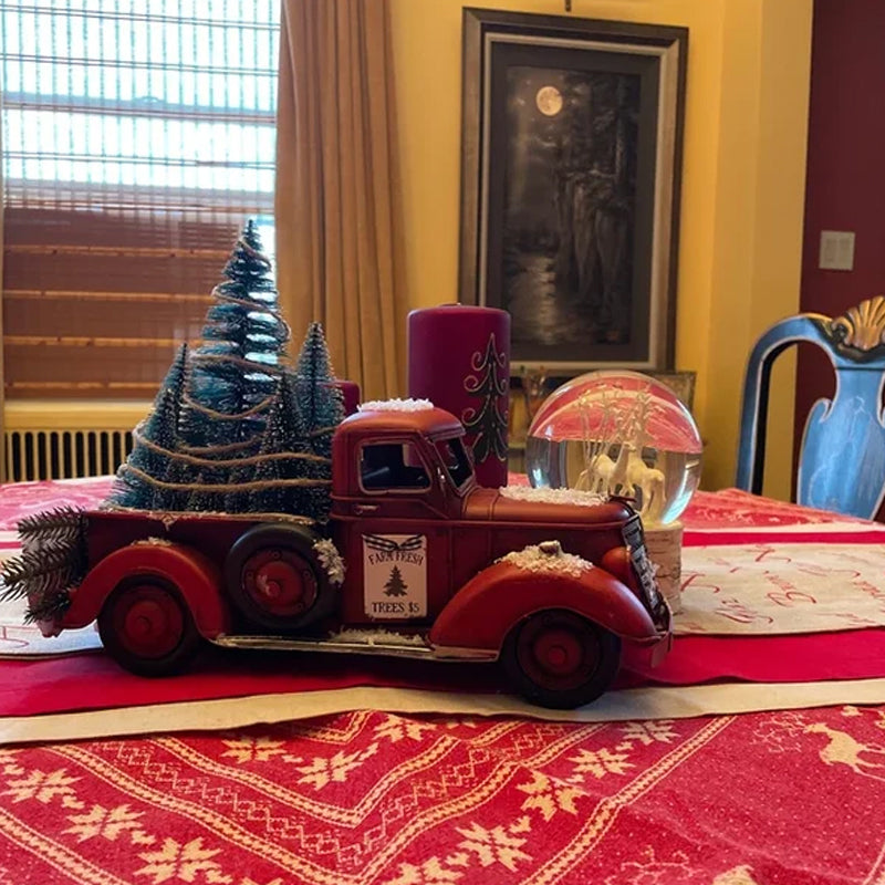 Red Farm Truck Centerpiece With Removable Tree Rustic Decor 9628526117166-1