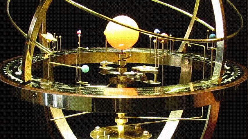 Solar System Model | Brass Gear Mechanism with 9 Planets & 28 Moons | Oak & Stone Educational Display