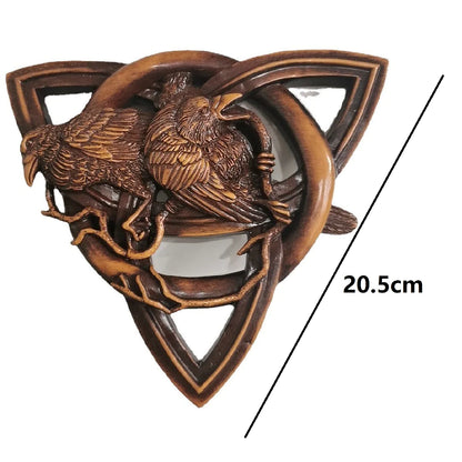 Nordic Runic Wood Wall Raven Decor Norse Mythology Plaque 8496127181102-1