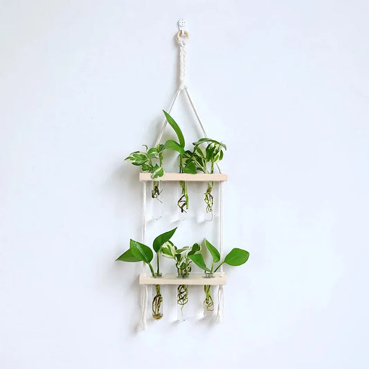 Elegant Wooden Hydroponic Wall Vase 14815630033222-1