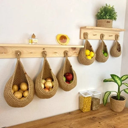Woven Hanging Storage Baskets Organize Kitchen Bathroom Pantry With Style 14980375511366-1