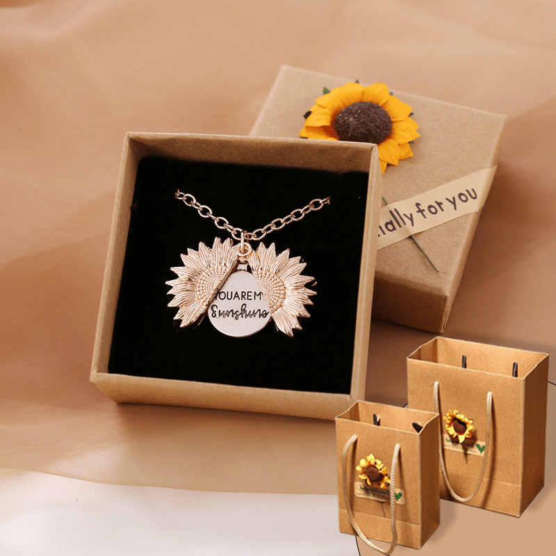 Sunflower Necklace Symbolizing Love, Happiness, and Warmth Every Day 15090580226374-1