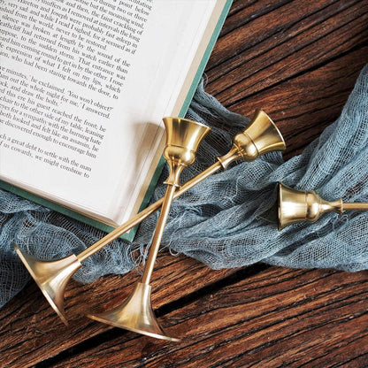 Elegant Brass Gold Candlestick Holder Set 14815614828870-1