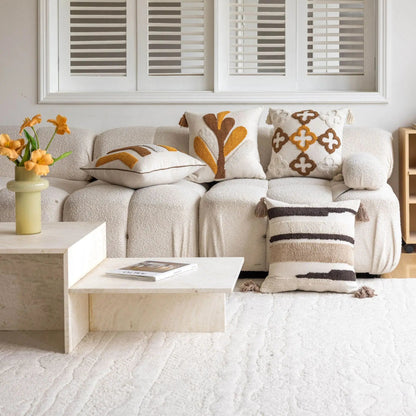 Nordic Retro Tufted Cushion Cover – 45X45Cm Yellow Brown Decorative Pillow 14815608406342-1