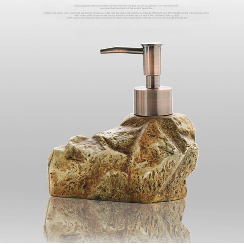 Volcanic Stone Soap Dispenser With Matte Bronze Pump 11647634407692-1