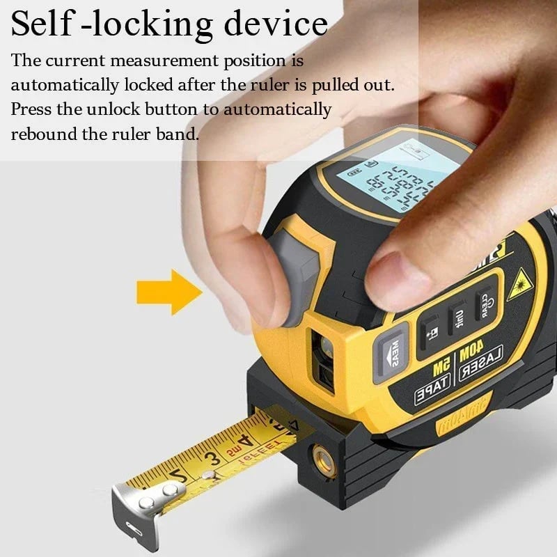 Infrared Laser Measuring Tape Digital Ruler Crossline Backlit Memory Range 8503694295342-1