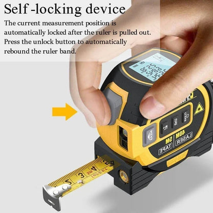 Infrared Laser Measuring Tape Digital Ruler Crossline Backlit Memory Range 8503694295342-1