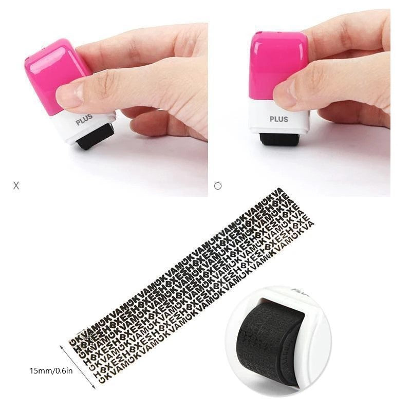 Privacy Protection Identity Guard Rolling Security Ink Stamp Roller 6851476258916-1
