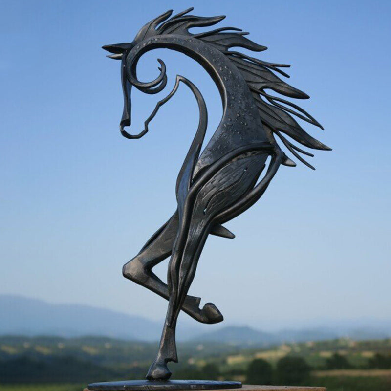 Elegant Metal Horse Sculpture Decoration For Garden Yard And Home Display 6849915027556-1
