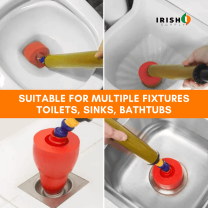 Powerful Plunger for Clogged Drains, Toilets, Sinks & Bathtubs 9107319095642-1