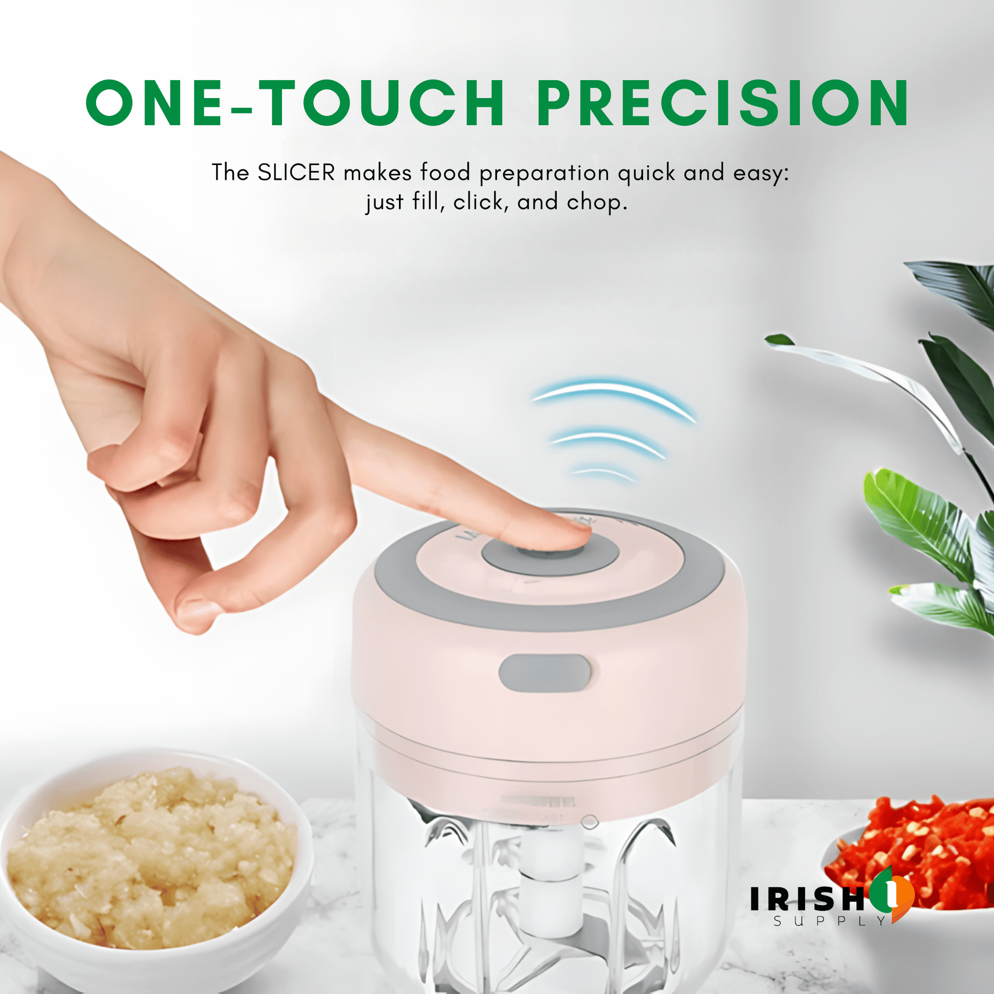 One-Touch Cordless Usb Electric Food Chopper Slicer 7931597291803-1