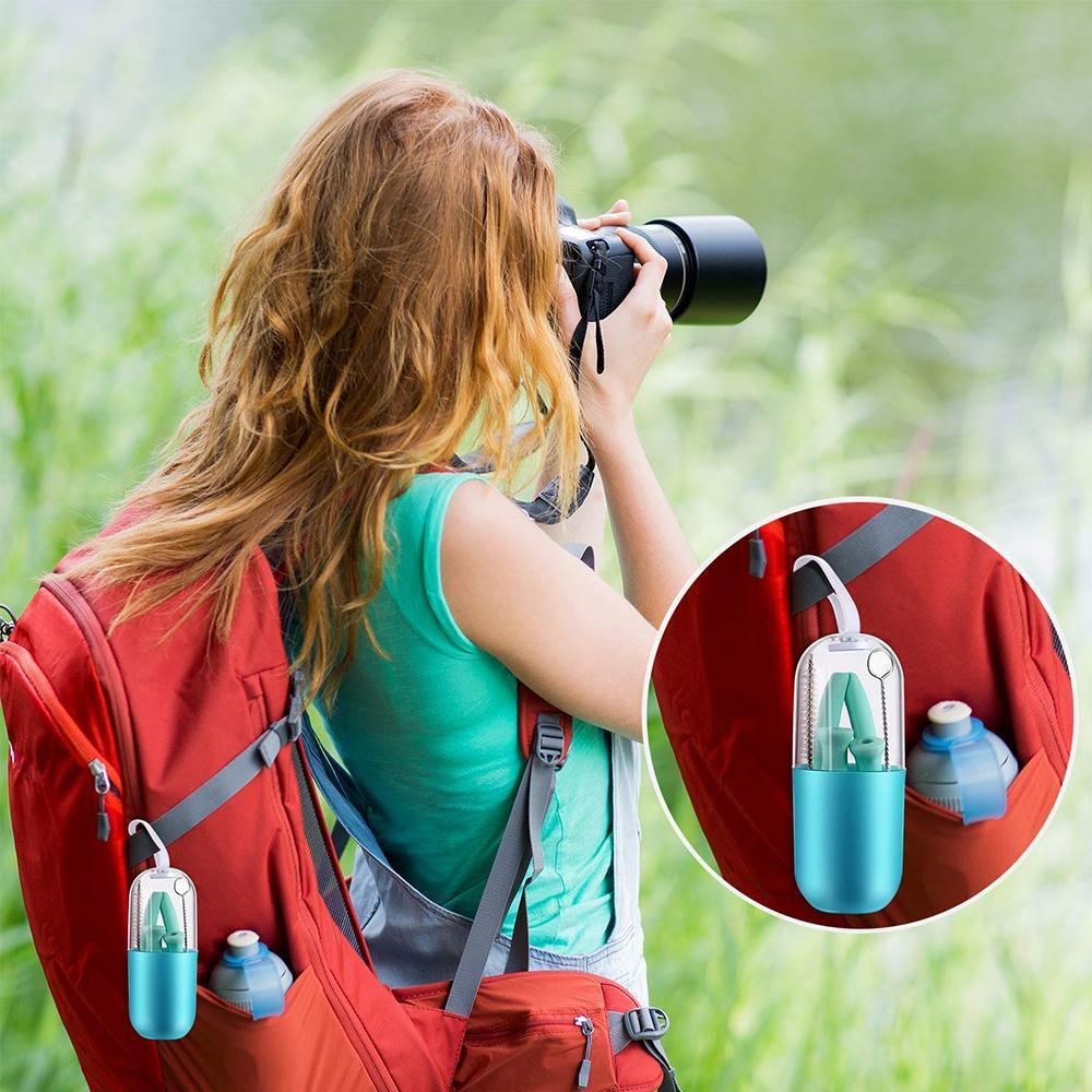 Reusable Silicone Drinking Straw Set With Brush And Portable Case 6851970531428-1