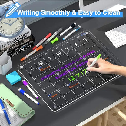 Transparent Magnetic Dry Erase Wall Calendar Board For Office Home 7253639856228-1