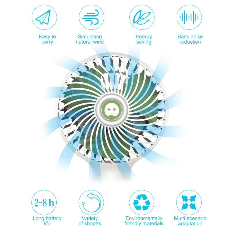 Mini Deformable Portable Fan With Adjustable Stand And USB Rechargeable Design 6852056678500-1