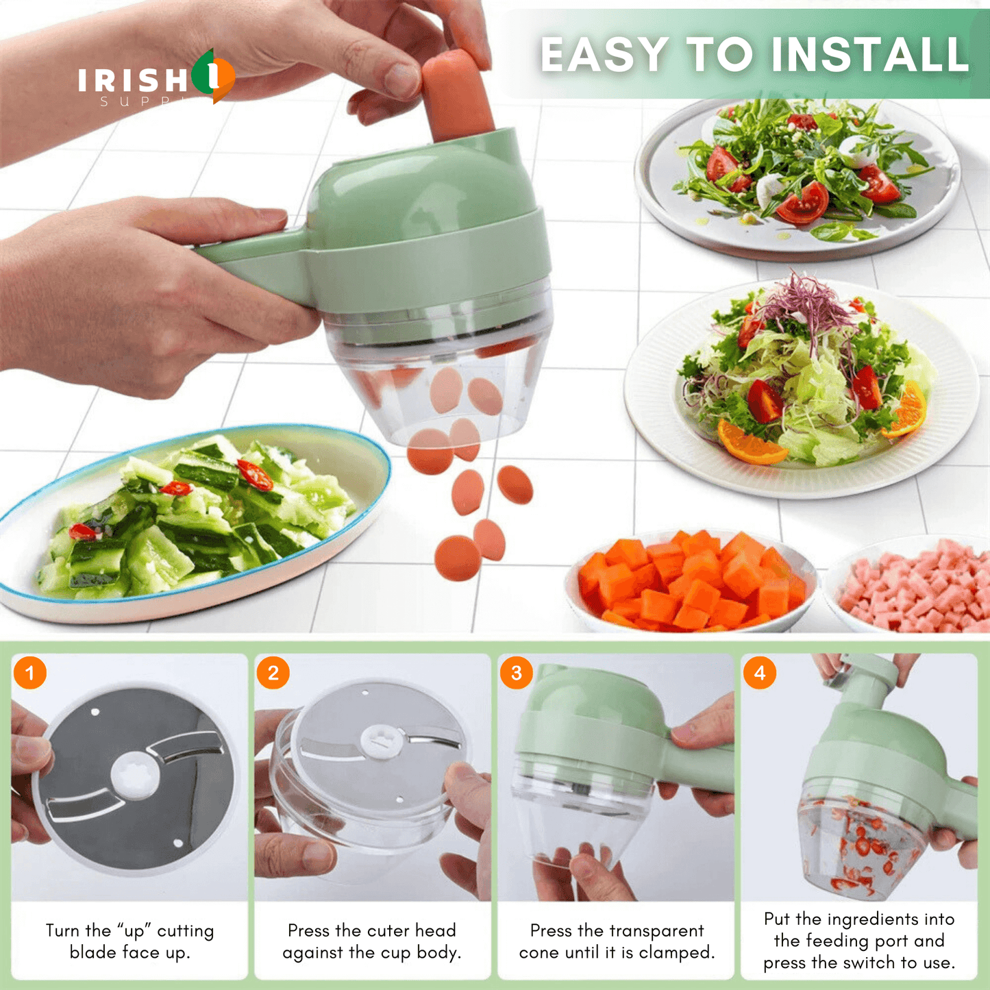 Effortless 4-in-1 Wireless Vegetable Slicer Peeler Chopper 8602952434010-1