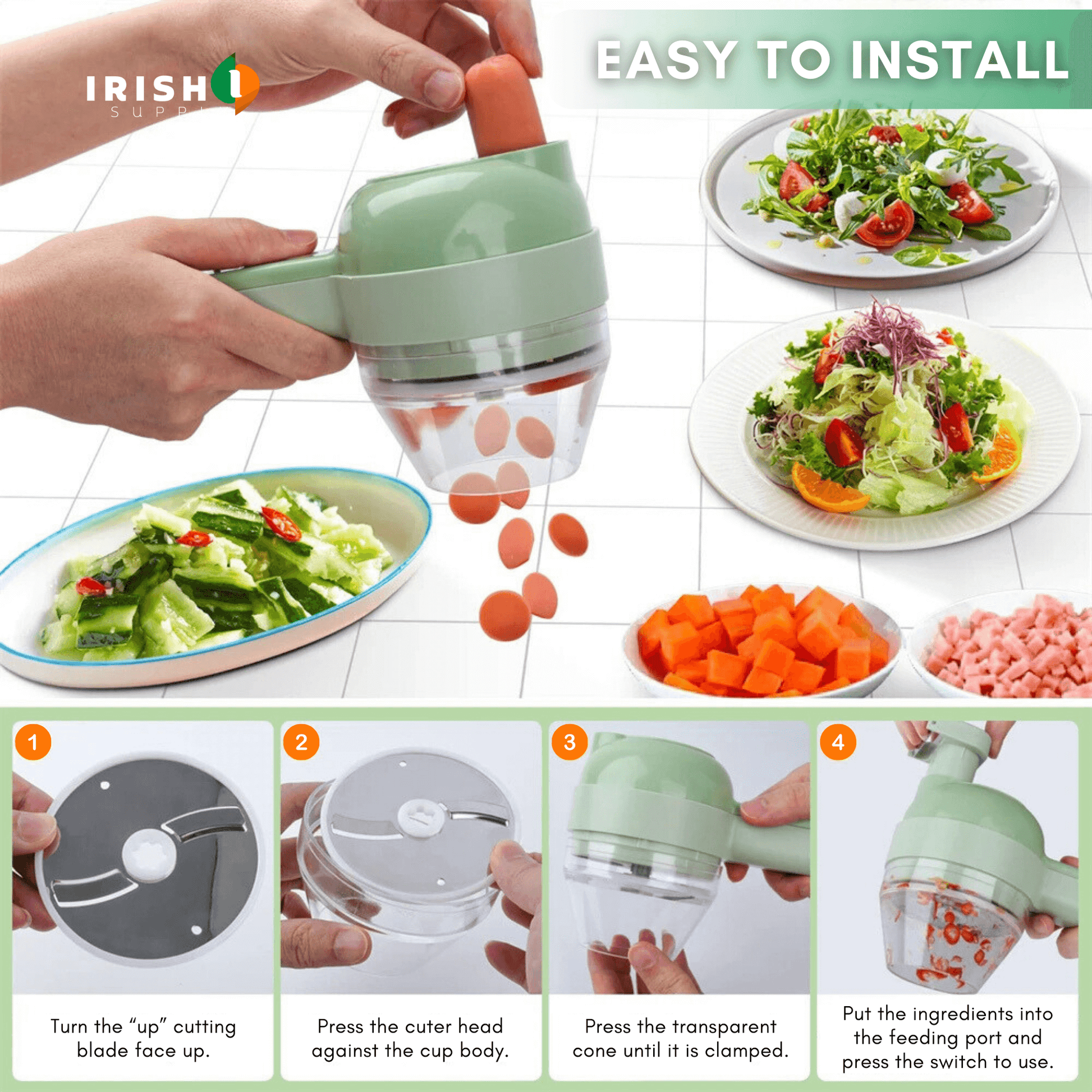 Effortless 4-in-1 Wireless Vegetable Slicer Peeler Chopper 8602952434010-1