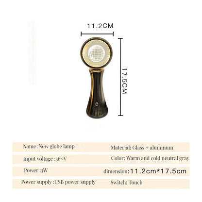 3D Crystal Globe Rotating Night Light RGB Charging Modern Simple Projection Atmosphere Light 9687195189550-1