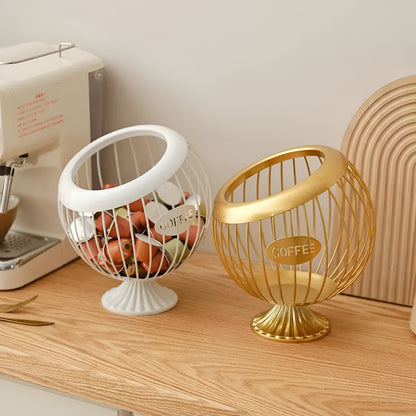 Elegant Metal Snack Storage Basket 14815670534470-1