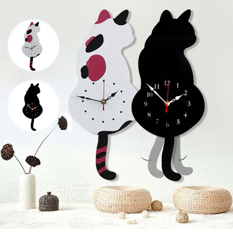 Nordic Cat Wagging Tail Wall Clock 8545338229038-1