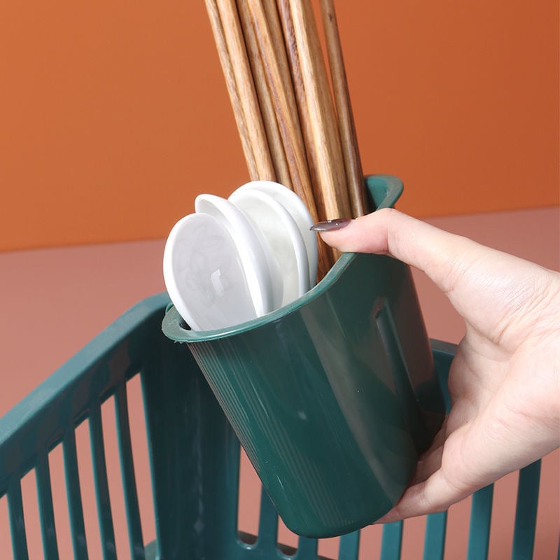 Double Layer Kitchen Dishes & Utensils Drying Organizer Rack 9638697435417-1