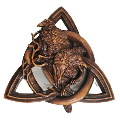 Nordic Runic Wood Wall Raven Decor Norse Mythology Plaque 8496127181102-1