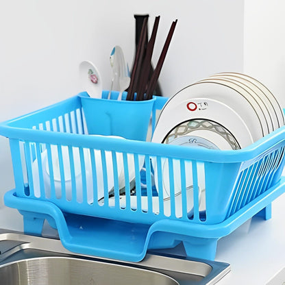 Double Layer Kitchen Dishes & Utensils Drying Organizer Rack 9638697435417-1