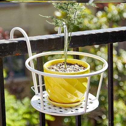 Metal Hanging Flower Pot Stand Balcony Rail Garden Plant Holder 9774297612590-1