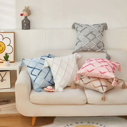 Nordic Geometric Tassel Cushion Cover – Stylish Gradient Decorative Pillow Case 14815608209734-1