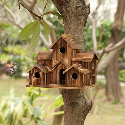 6 Hole Handmade Bird House For Nature Lovers 8545340948782-1