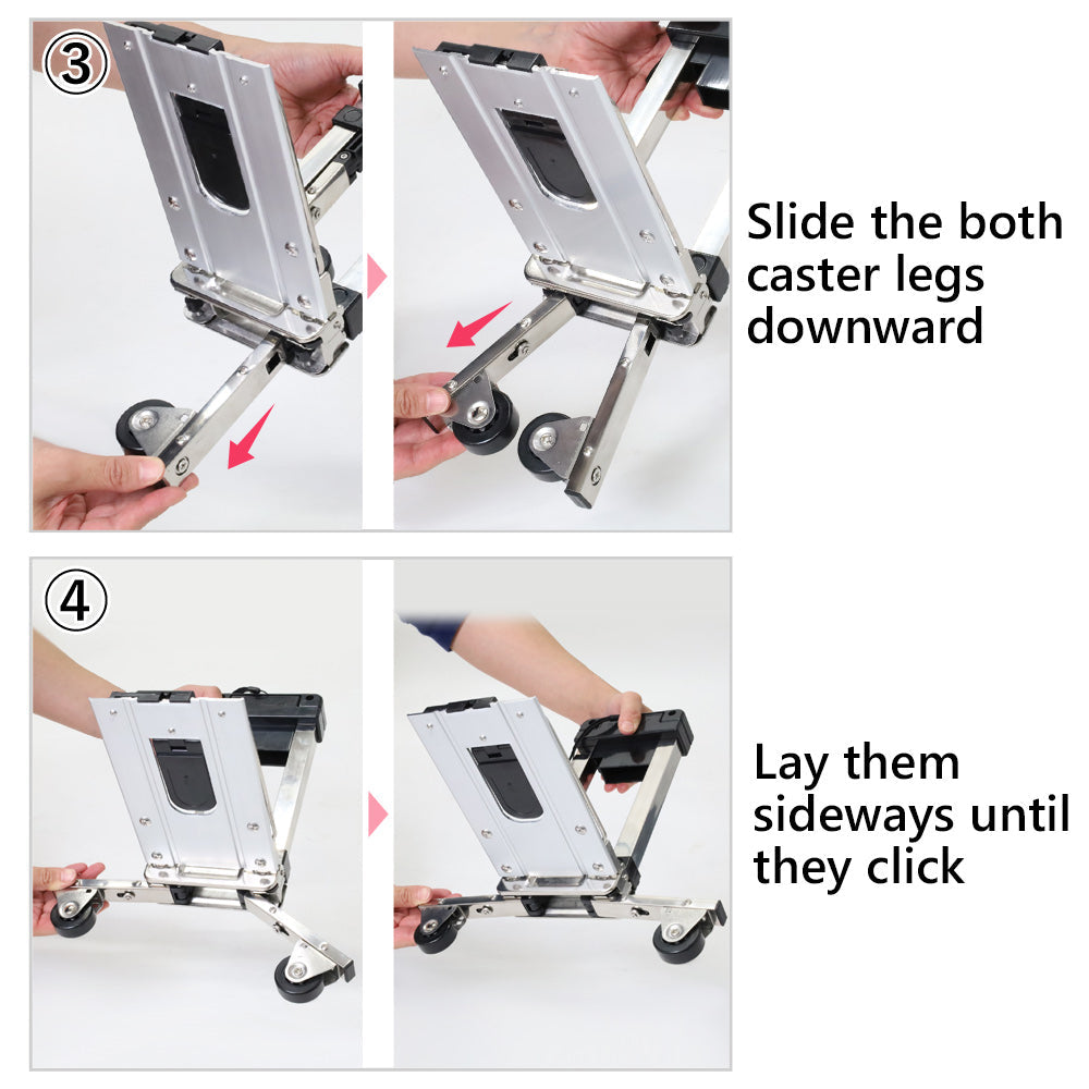 Stainless Steel Folding Luggage Trolley Travel Mini Shopping Trolley with Two Wheels 8657755668761-1