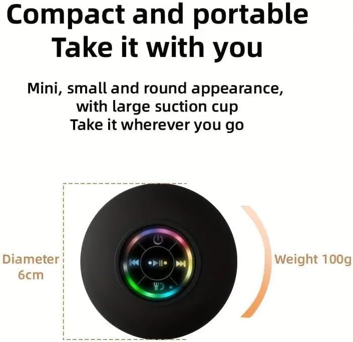 Waterproof Bluetooth Speaker With Suction Cup Delivers Clear Powerful Sound 14975580111174-1
