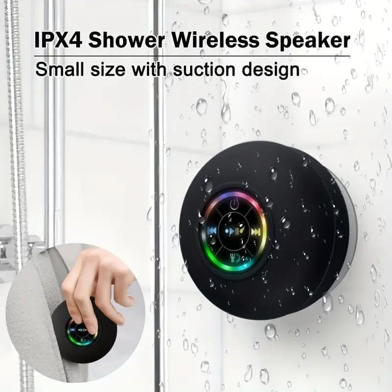 Waterproof Bluetooth Speaker With Suction Cup Delivers Clear Powerful Sound 14975580111174-1