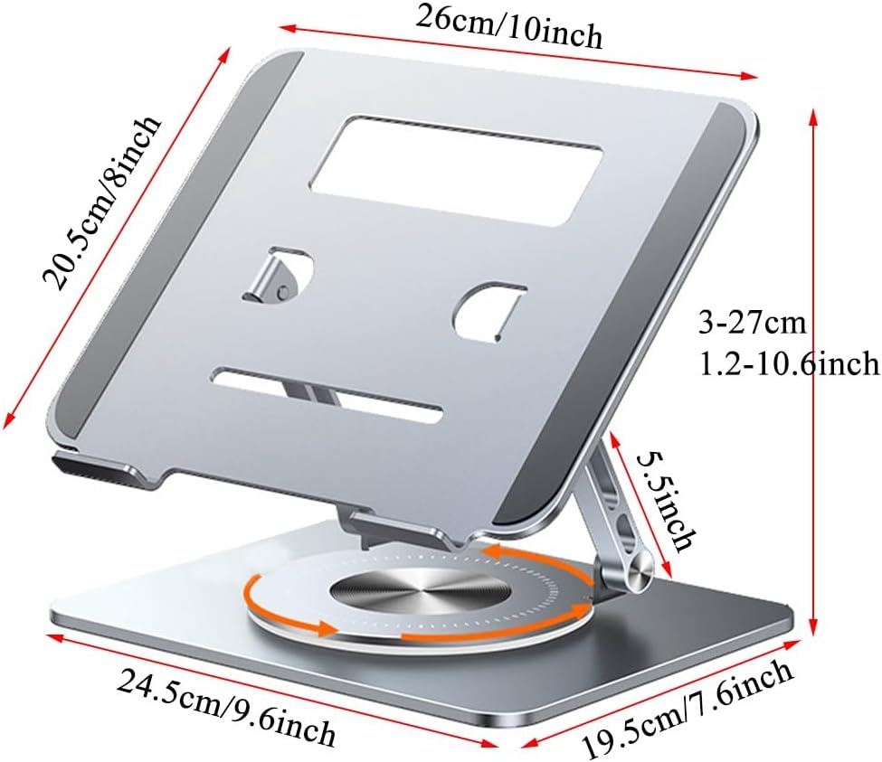 Rotating Laptop Stand Adjustable Height Angle Ergonomic Heat Dissipation 8634494714013-1