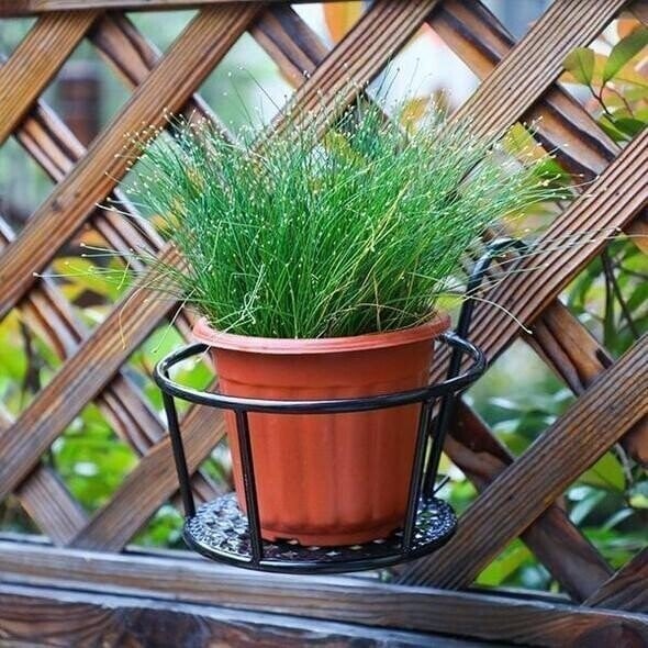 Metal Hanging Flower Pot Stand Balcony Rail Garden Plant Holder 9774297612590-1