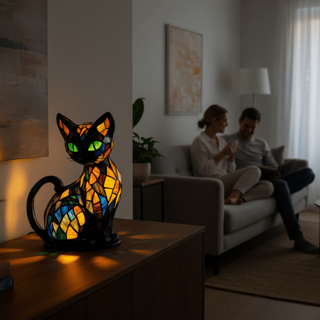 Playful Led Cat Night Light With Soft Ambient Glow 10538118840584-1