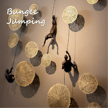 Wall Climbing Resin Sculpture Decorative Figure Home Hanging Decor 8496298688814-1