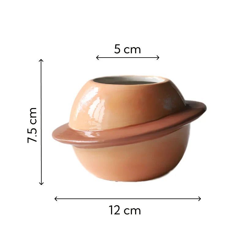 Mini Planet Shape Ceramic Succulent Flower Pot 14815617089862-1
