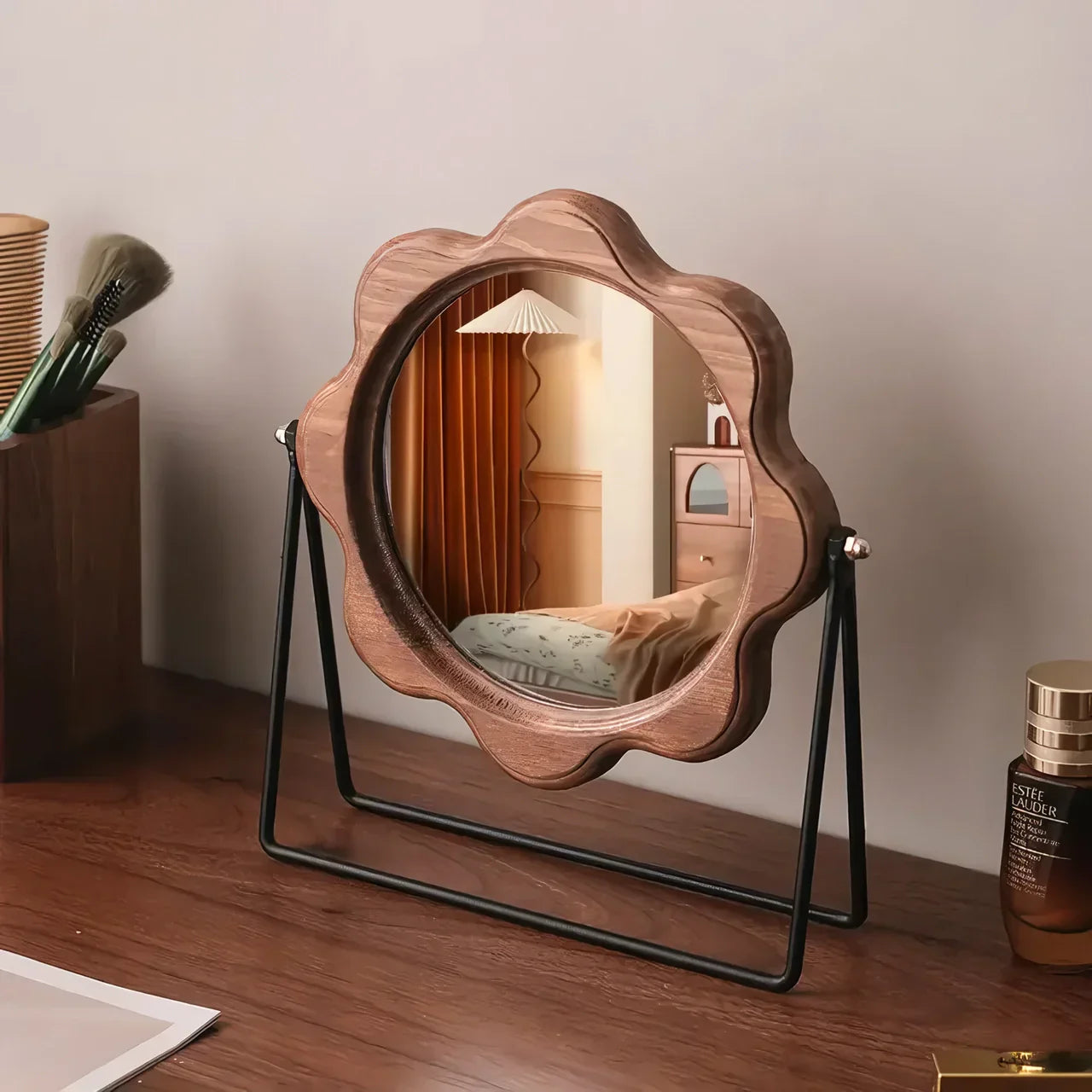 Elegant Rotatable Desktop Makeup Mirror – Neoclassical Design 14815609028934-1