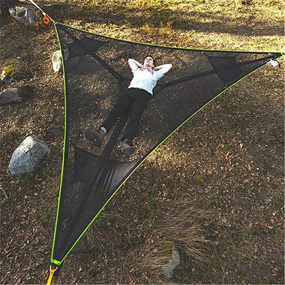 Triangular Camping Hammock Suspended Three Point Family Sleeping Platform Outdoor Aerial 8490145382702-1