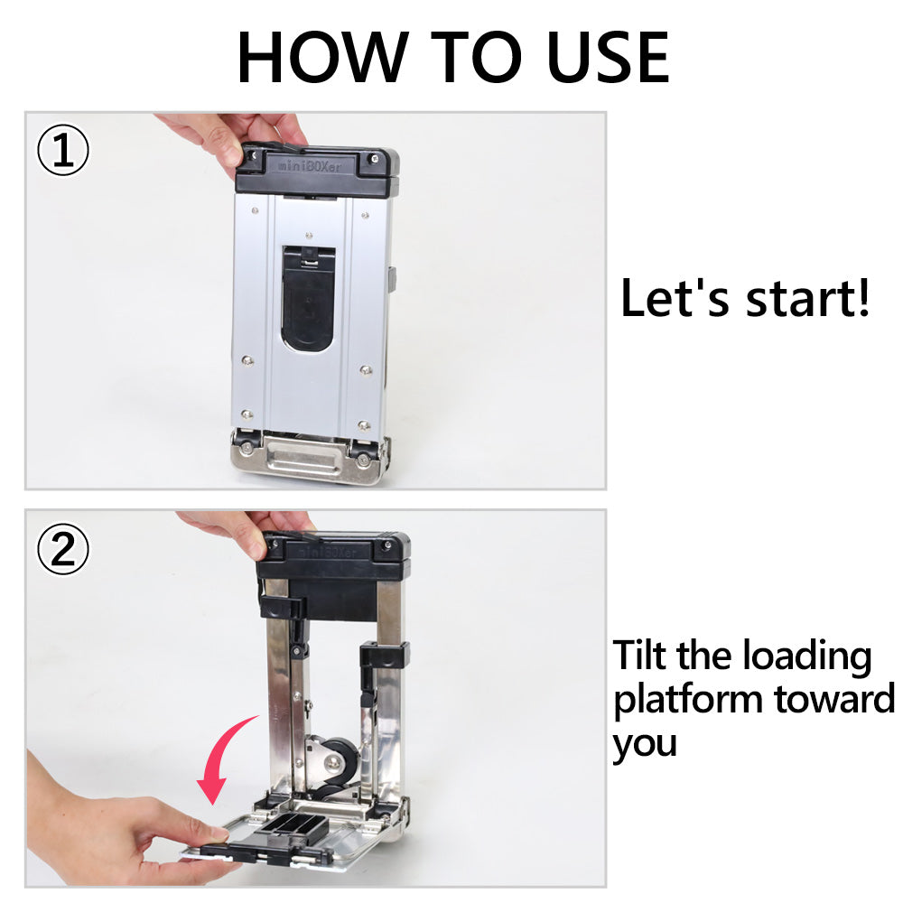 Stainless Steel Folding Luggage Trolley Travel Mini Shopping Trolley with Two Wheels 8657755668761-1