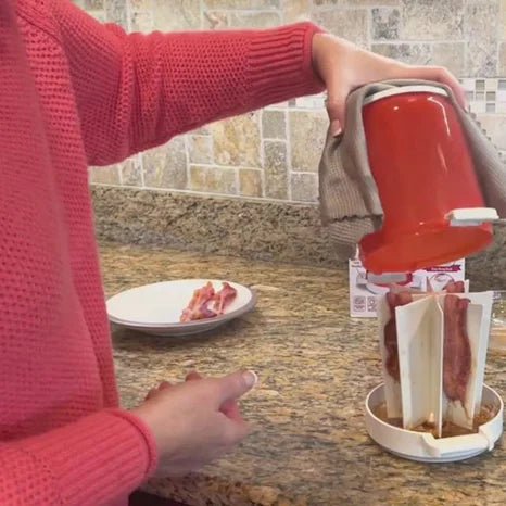 Microwave Bacon Cooker Tray Drains Grease For Crisp Quick Slices 14985419063622-1