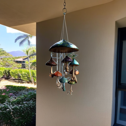 Metal Mushroom Campanula Wind Chime Art For Home Garden 9827326624046-1